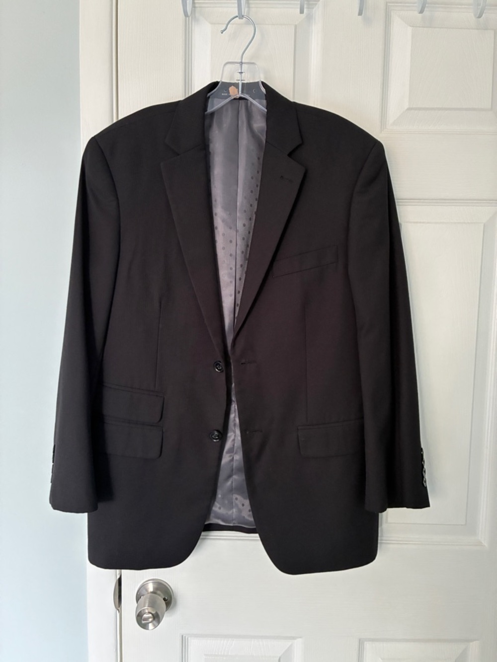 Mens Suit Perry Ellis Black Pinstripe Suit 38S 2 Piece Suit